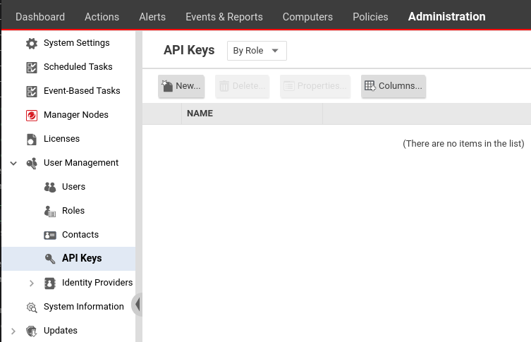 Create API Key View