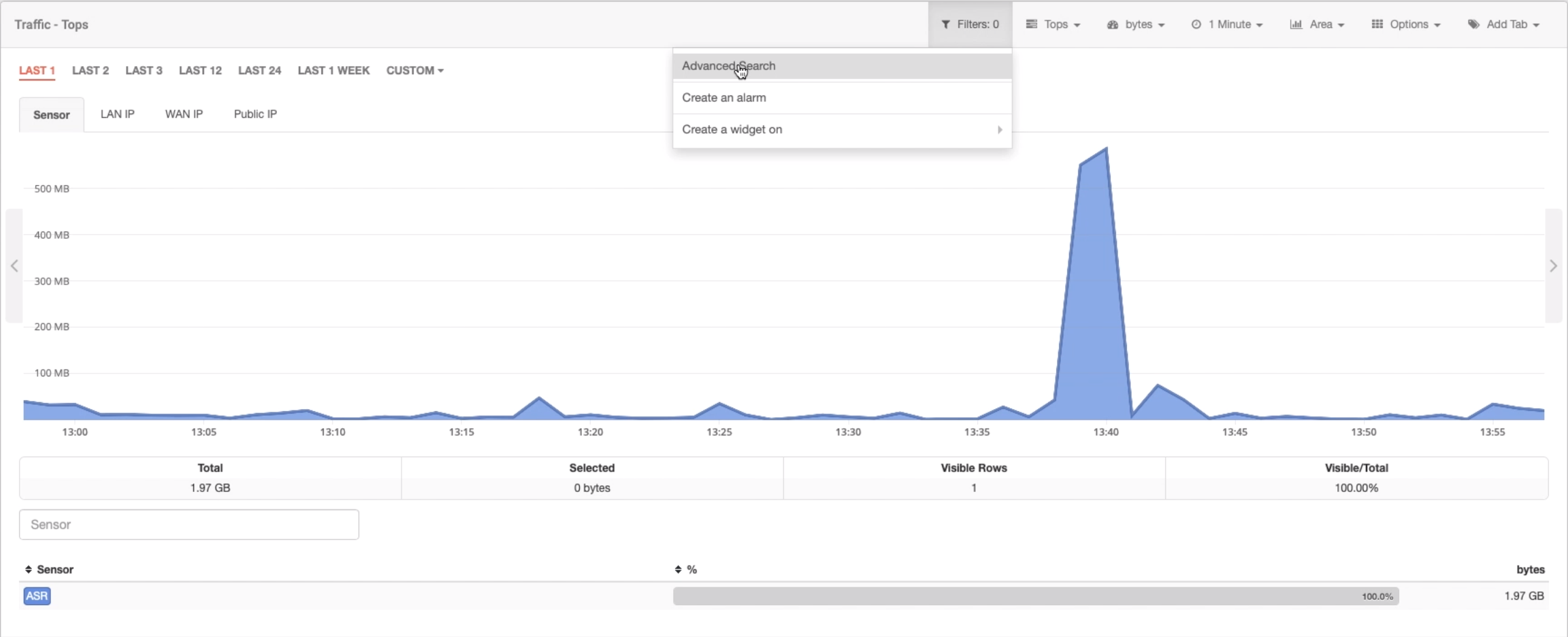 Seguimiento de una IP: búsqueda avanzada en el módulo de Tráfico