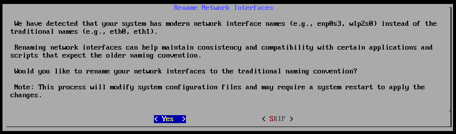 Normalización del nombre de las interfaces