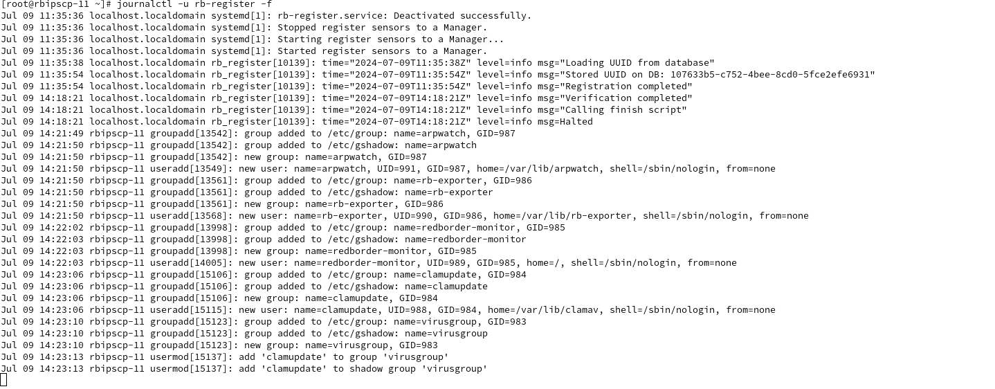 Logs del registro