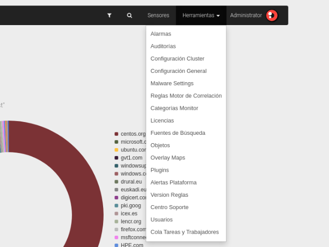 Herramientas: opciones disponibles para configurar la plataforma