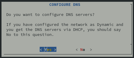 Empezar la configuración de los DNS