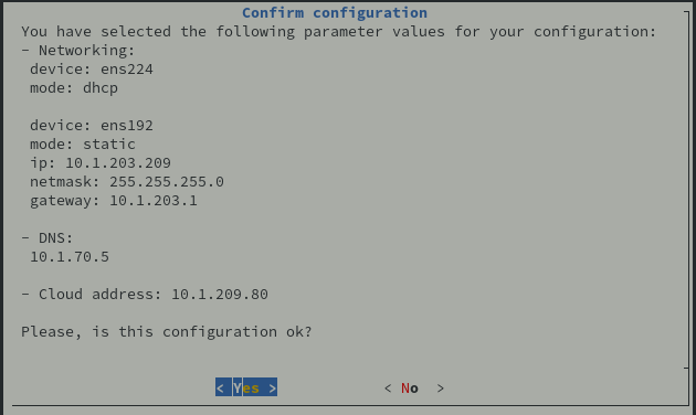 Aceptar configuración